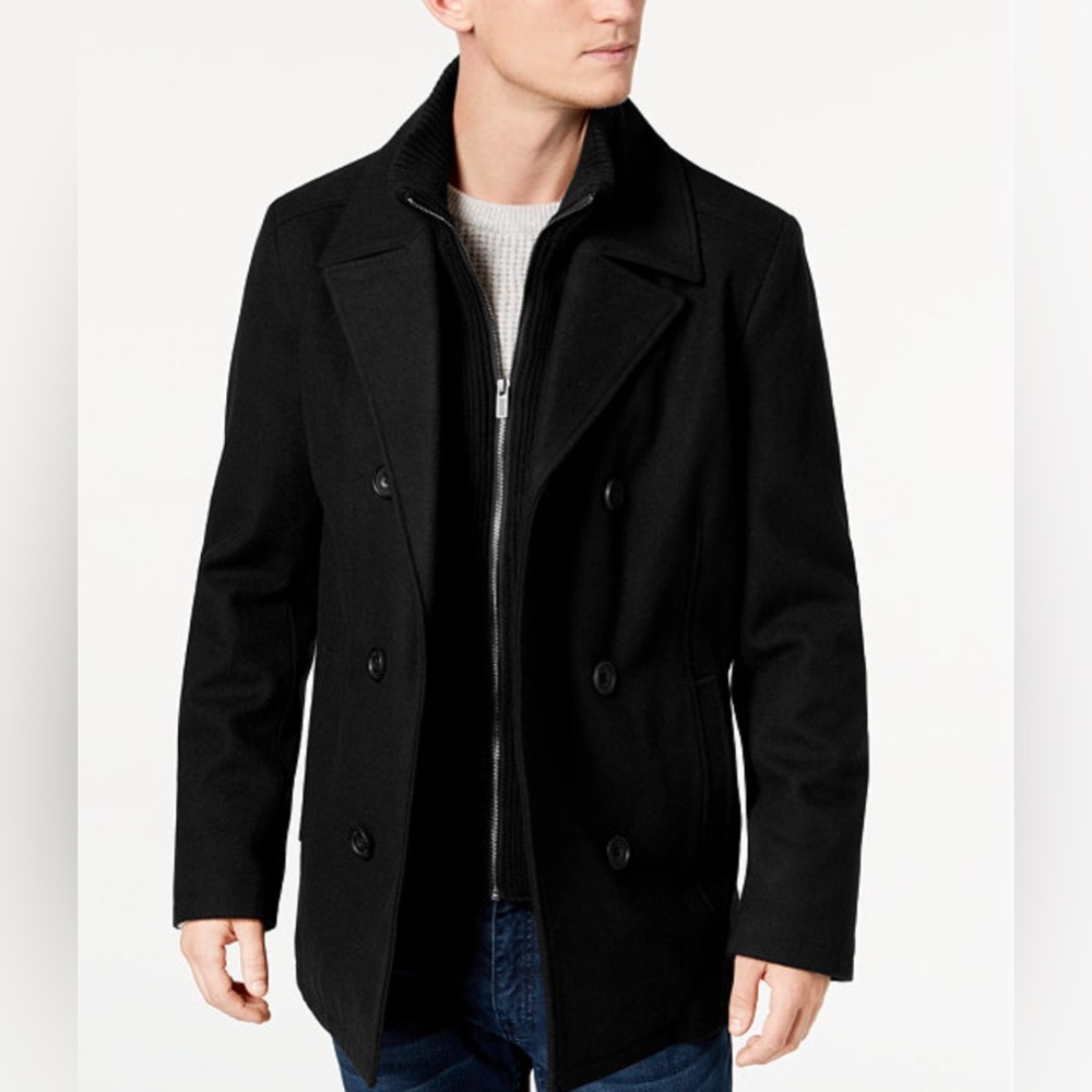 Men's Black Peacoat